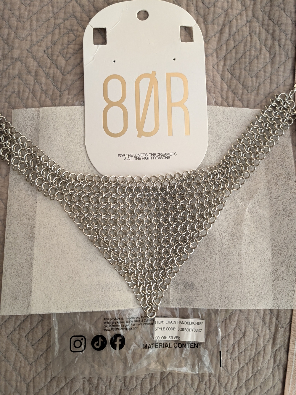 Silver Chainmail Triangle Necklace